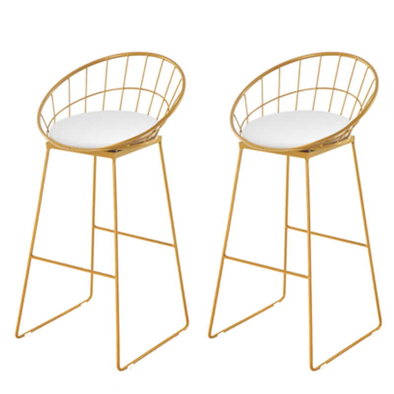 Round 1/2/3/4 Pieces Pub Dining Set Modern Metal Living Room Counter Height Set Gold 30"H Stools (Set of 2) Clearhalo 'Bar Furniture' 'furn' 'furn_home_bar_bar_sets' 'Furniture' 'Home Bars & Bar Sets' 'home_bar_bar_sets' 'Kitchen & Dining Furniture' 5780689