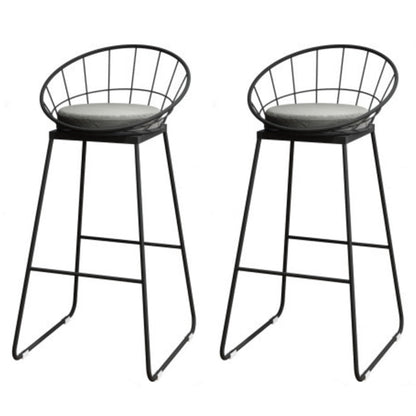 Round 1/2/3/4 Pieces Pub Dining Set Modern Metal Living Room Counter Height Set Black 30"H Stools (Set of 2) Clearhalo 'Bar Furniture' 'furn' 'furn_home_bar_bar_sets' 'Furniture' 'Home Bars & Bar Sets' 'home_bar_bar_sets' 'Kitchen & Dining Furniture' 5780690