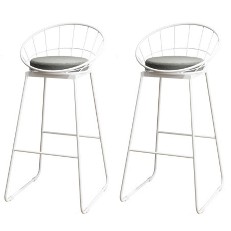 Round 1/2/3/4 Pieces Pub Dining Set Modern Metal Living Room Counter Height Set White 30"H Stools (Set of 2) Clearhalo 'Bar Furniture' 'furn' 'furn_home_bar_bar_sets' 'Furniture' 'Home Bars & Bar Sets' 'home_bar_bar_sets' 'Kitchen & Dining Furniture' 5780694