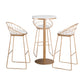 Round 1/2/3/4 Pieces Pub Dining Set Modern Metal Living Room Counter Height Set 4 Pieces: Table, 3 Gold Stools Clearhalo 'Bar Furniture' 'furn' 'furn_home_bar_bar_sets' 'Furniture' 'Home Bars & Bar Sets' 'home_bar_bar_sets' 'Kitchen & Dining Furniture' 5780698