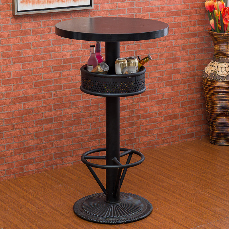 Industrial 1/2/3 Pieces Round Bar Table Set Solid Wood Bar Table Set for Home Use