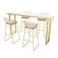 Rectangle Artificial Marble Bar Table Set Luxurious 1/2/3/4/5/7 Pieces Counter Table Set