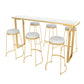 Rectangle Artificial Marble Bar Table Set Luxurious 1/2/3/4/5/7 Pieces Counter Table Set