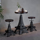 Industrial 1/2/3 Pieces Round Bar Table Set Solid Wood Bar Table Set for Dining Room