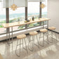 Rectangular Solid Wood Bar Table Set 1/5/6 Pieces Counter Table with Backless Stools Clearhalo 'Bar Furniture' 'furn' 'furn_home_bar_bar_sets' 'Furniture' 'Home Bars & Bar Sets' 'home_bar_bar_sets' 'Kitchen & Dining Furniture' 5780844