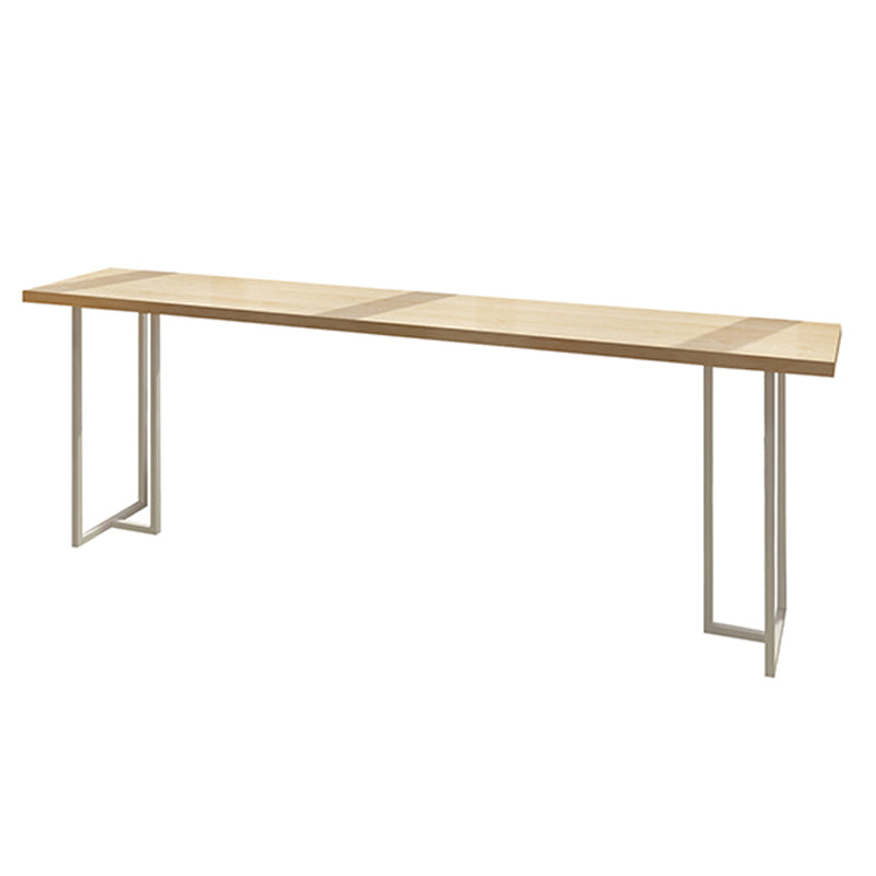 Rectangular Solid Wood Bar Table Set 1/5/6 Pieces Counter Table with Backless Stools Wood 110"L x 18"W Clearhalo 'Bar Furniture' 'furn' 'furn_home_bar_bar_sets' 'Furniture' 'Home Bars & Bar Sets' 'home_bar_bar_sets' 'Kitchen & Dining Furniture' 5780846