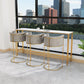 Glam Bar Set 1/2/4/7 Pcs Marble Bar Table with Upholstered Stools Clearhalo 'Bar Furniture' 'furn' 'furn_home_bar_bar_sets' 'Furniture' 'Home Bars & Bar Sets' 'home_bar_bar_sets' 'Kitchen & Dining Furniture' 5780857