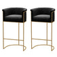 Glam Bar Set 1/2/4/7 Pcs Marble Bar Table with Upholstered Stools Black 30"H Stools (Set of 2) Clearhalo 'Bar Furniture' 'furn' 'furn_home_bar_bar_sets' 'Furniture' 'Home Bars & Bar Sets' 'home_bar_bar_sets' 'Kitchen & Dining Furniture' 5780858