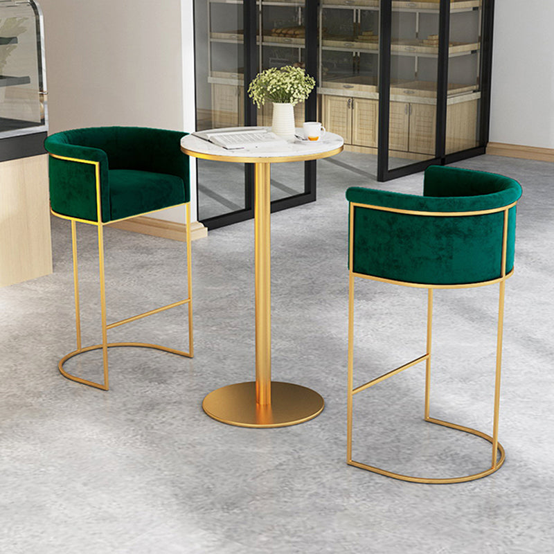 Glam Bar Set 1/2/4/7 Pcs Marble Bar Table with Upholstered Stools Clearhalo 'Bar Furniture' 'furn' 'furn_home_bar_bar_sets' 'Furniture' 'Home Bars & Bar Sets' 'home_bar_bar_sets' 'Kitchen & Dining Furniture' 5780870