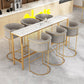 Glam Bar Set 1/2/4/7 Pcs Marble Bar Table with Upholstered Stools 7 Pieces: Table, 6 Gray Stools Clearhalo 'Bar Furniture' 'furn' 'furn_home_bar_bar_sets' 'Furniture' 'Home Bars & Bar Sets' 'home_bar_bar_sets' 'Kitchen & Dining Furniture' 5780871