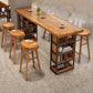 Contemporary Rectangle Bar Table Set 1/2/4/7 Pcs Solid Wood Bar Table and Bar Stools 7 Pieces: Table, 6 Stools Clearhalo 'Bar Furniture' 'furn' 'furn_home_bar_bar_sets' 'Furniture' 'Home Bars & Bar Sets' 'home_bar_bar_sets' 'Kitchen & Dining Furniture' 5780889