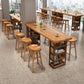Contemporary Rectangle Bar Table Set 1/2/4/7 Pcs Solid Wood Bar Table and Bar Stools Clearhalo 'Bar Furniture' 'furn' 'furn_home_bar_bar_sets' 'Furniture' 'Home Bars & Bar Sets' 'home_bar_bar_sets' 'Kitchen & Dining Furniture' 5780891