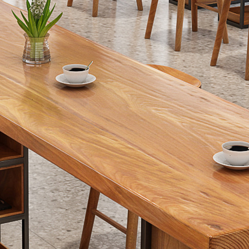 Contemporary Rectangle Bar Table Set 1/2/4/7 Pcs Solid Wood Bar Table and Bar Stools Clearhalo 'Bar Furniture' 'furn' 'furn_home_bar_bar_sets' 'Furniture' 'Home Bars & Bar Sets' 'home_bar_bar_sets' 'Kitchen & Dining Furniture' 5780894