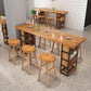Contemporary Rectangle Bar Table Set 1/2/4/7 Pcs Solid Wood Bar Table and Bar Stools Clearhalo 'Bar Furniture' 'furn' 'furn_home_bar_bar_sets' 'Furniture' 'Home Bars & Bar Sets' 'home_bar_bar_sets' 'Kitchen & Dining Furniture' 5780898