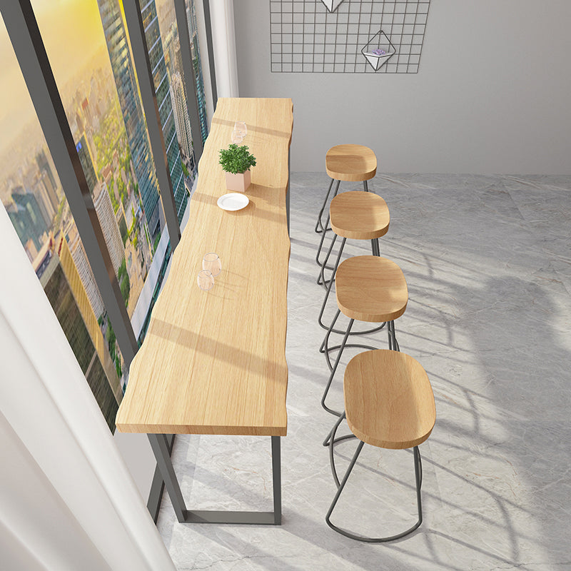 Ensemble de Table de Bar rectangulaire en bois massif, Table de comptoir 1/5/9 pièces avec tabourets sans dossier