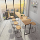 Ensemble de Table de Bar rectangulaire en bois massif, Table de comptoir 1/5/9 pièces avec tabourets sans dossier