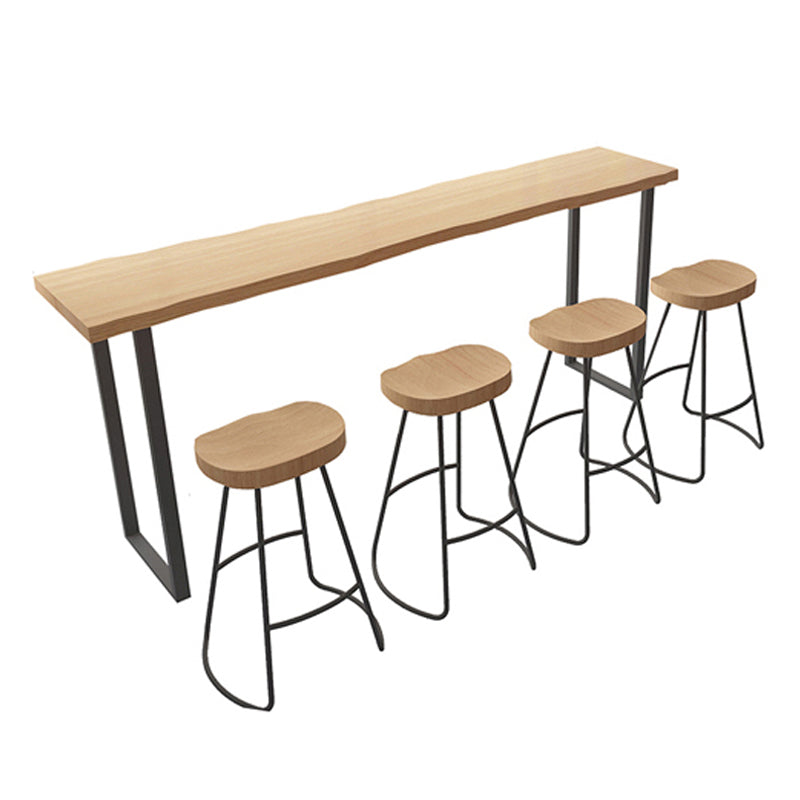Ensemble de Table de Bar rectangulaire en bois massif, Table de comptoir 1/5/9 pièces avec tabourets sans dossier