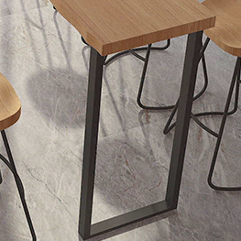 Ensemble de Table de Bar rectangulaire en bois massif, Table de comptoir 1/5/9 pièces avec tabourets sans dossier