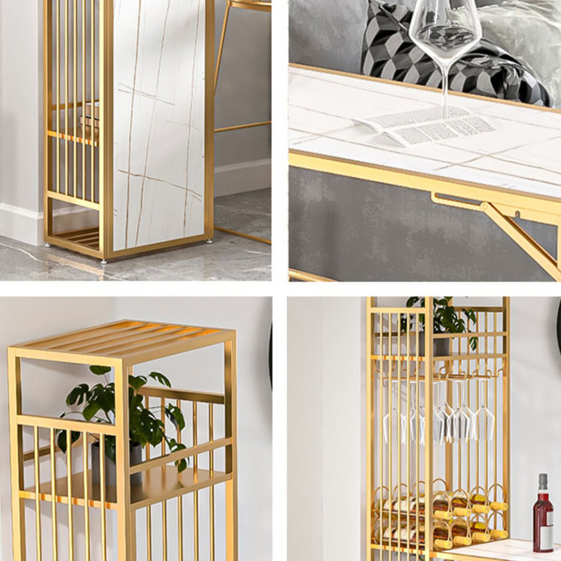 Glam opklapbare bartafelset 1/2-delige bartafel en barkrukken met metalen frame