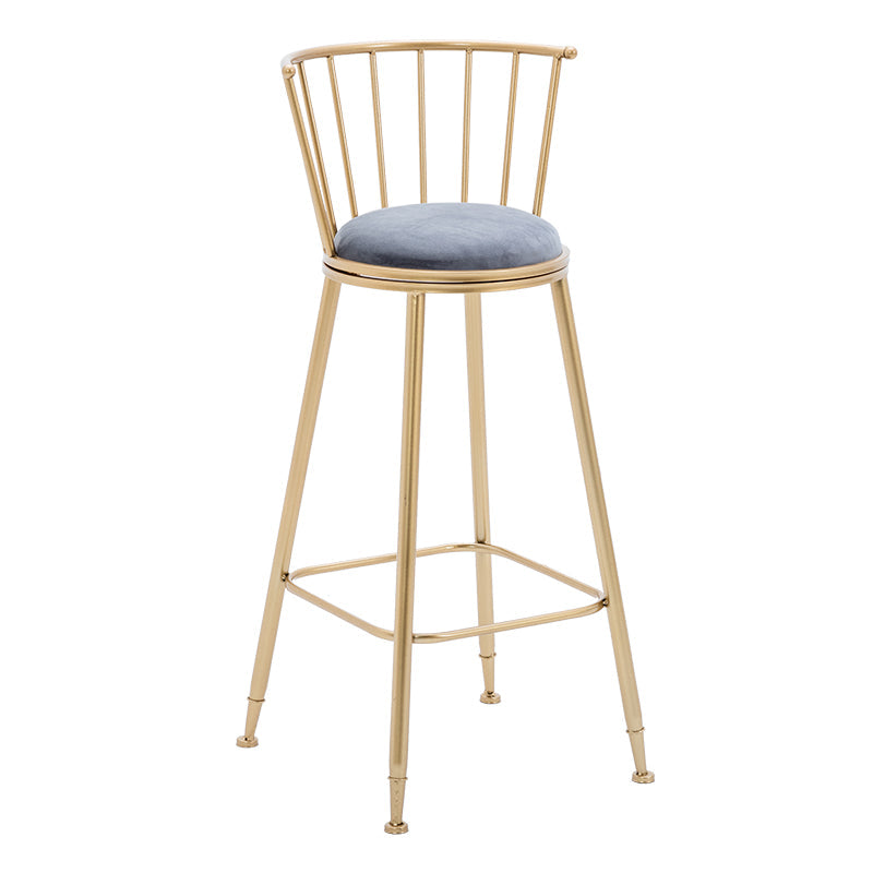 Glam 1/4/7 Pieces Bar Table Set Rectangle Stone Counter Table with High Stools for Cafe Grey 30"H Stool (Single) Clearhalo 'Bar Furniture' 'furn' 'furn_home_bar_bar_sets' 'Furniture' 'Home Bars & Bar Sets' 'home_bar_bar_sets' 'Kitchen & Dining Furniture' 5780999