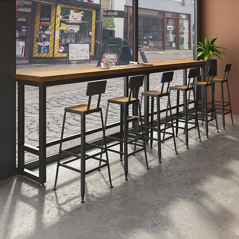 Set tavolo da bar moderno da 1/7 pezzi Tavolo da bancone rettangolare in legno di pino con sgabelli alti per bar
