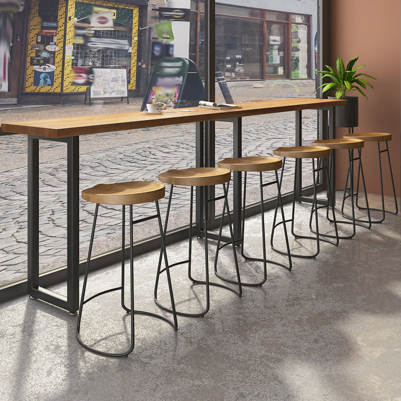Set tavolo da bar moderno da 1/7 pezzi Tavolo da bancone rettangolare in legno di pino con sgabelli alti per bar