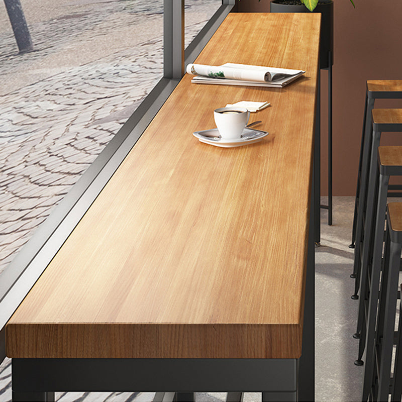Set tavolo da bar moderno da 1/7 pezzi Tavolo da bancone rettangolare in legno di pino con sgabelli alti per bar