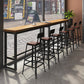 Set tavolo da bar moderno da 1/7 pezzi Tavolo da bancone rettangolare in legno di pino con sgabelli alti per bar