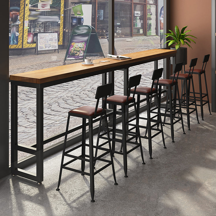 Set tavolo da bar moderno da 1/7 pezzi Tavolo da bancone rettangolare in legno di pino con sgabelli alti per bar