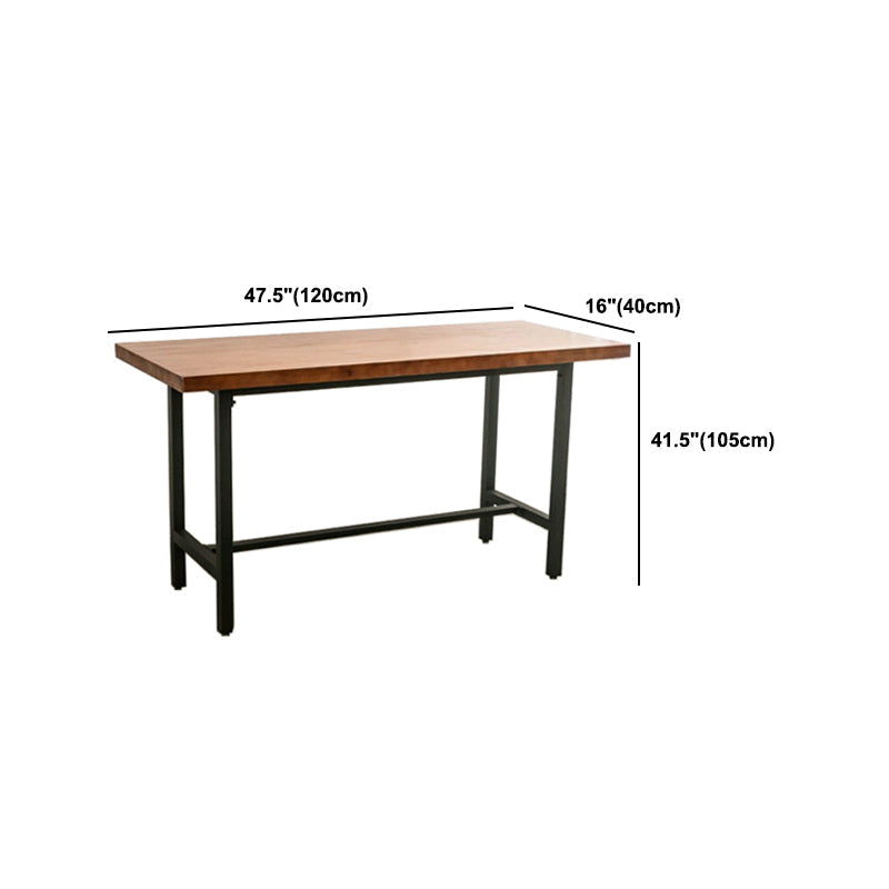 Industrial 1/2/9 Pieces Bar Table Set Rectangle Pine Wood Counter Table with High Stools Clearhalo 'Bar Furniture' 'furn' 'furn_home_bar_bar_sets' 'Furniture' 'Home Bars & Bar Sets' 'home_bar_bar_sets' 'Kitchen & Dining Furniture' 5781095