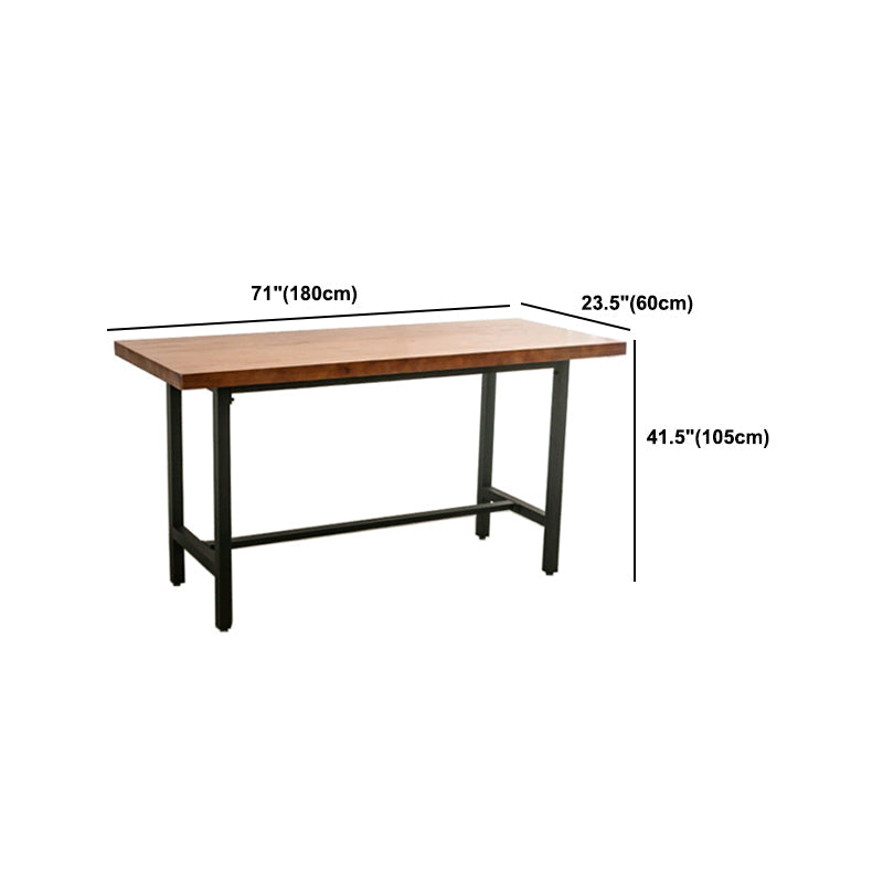 Industrial 1/2/9 Pieces Bar Table Set Rectangle Pine Wood Counter Table with High Stools Clearhalo 'Bar Furniture' 'furn' 'furn_home_bar_bar_sets' 'Furniture' 'Home Bars & Bar Sets' 'home_bar_bar_sets' 'Kitchen & Dining Furniture' 5781100