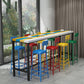 Ensemble de Table de Bar moderne 1/5/9 pièces, Table de comptoir rectangulaire en bois avec tabourets hauts pour café