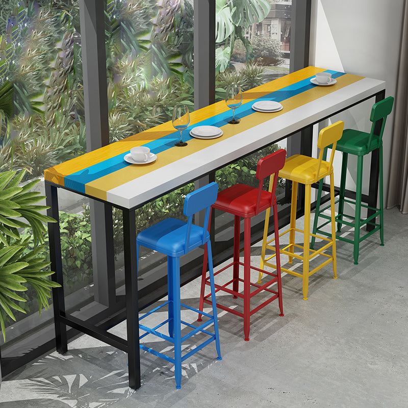 Ensemble de Table de Bar moderne 1/5/9 pièces, Table de comptoir rectangulaire en bois avec tabourets hauts pour café