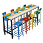 Ensemble de Table de Bar moderne 1/5/9 pièces, Table de comptoir rectangulaire en bois avec tabourets hauts pour café