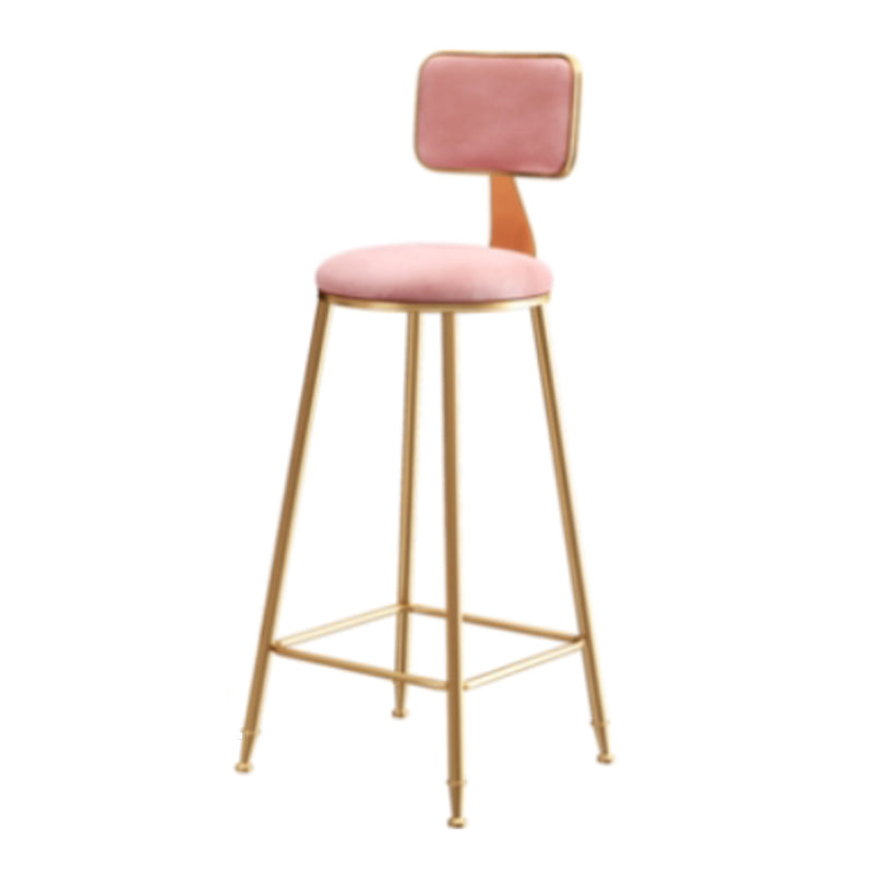 Glam 1/5/7 Pieces Bar Table Set Rectangle Stone Counter Table for Milk Tea Shop Pink 30"H Stool (Single) Clearhalo 'Bar Furniture' 'furn' 'furn_home_bar_bar_sets' 'Furniture' 'Home Bars & Bar Sets' 'home_bar_bar_sets' 'Kitchen & Dining Furniture' 5781145