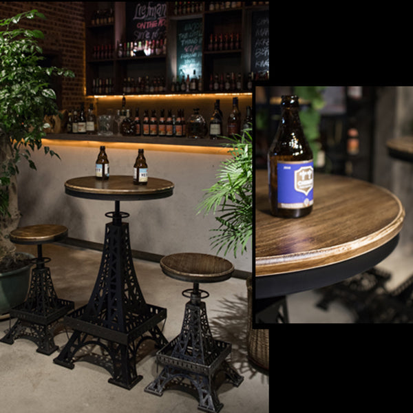 Industrielles Bartisch-Set aus Holz, 1/2/3-teilig, Metall-Thekenset für den Heimgebrauch