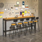 Industrial 1/6/11 Pieces Bar Table Set Rectangle Wood Counter Table with Stools for Cafe Clearhalo 'Bar Furniture' 'furn' 'furn_home_bar_bar_sets' 'Furniture' 'Home Bars & Bar Sets' 'home_bar_bar_sets' 'Kitchen & Dining Furniture' 5781196