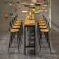 Industrial 1/6/11 Pieces Bar Table Set Rectangle Wood Counter Table with Stools for Cafe 11 Pieces: Table, 10 Brown Stools Clearhalo 'Bar Furniture' 'furn' 'furn_home_bar_bar_sets' 'Furniture' 'Home Bars & Bar Sets' 'home_bar_bar_sets' 'Kitchen & Dining Furniture' 5781198