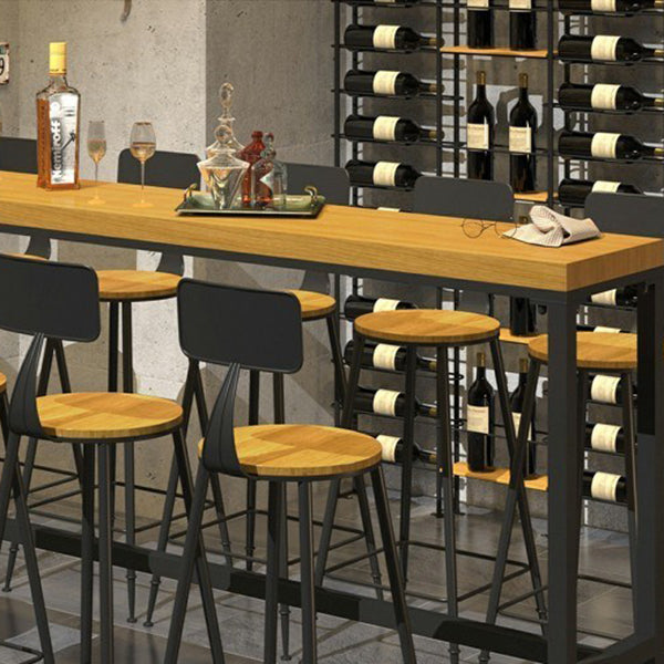 Industrial 1/6/11 Pieces Bar Table Set Rectangle Wood Counter Table with Stools for Cafe Clearhalo 'Bar Furniture' 'furn' 'furn_home_bar_bar_sets' 'Furniture' 'Home Bars & Bar Sets' 'home_bar_bar_sets' 'Kitchen & Dining Furniture' 5781204