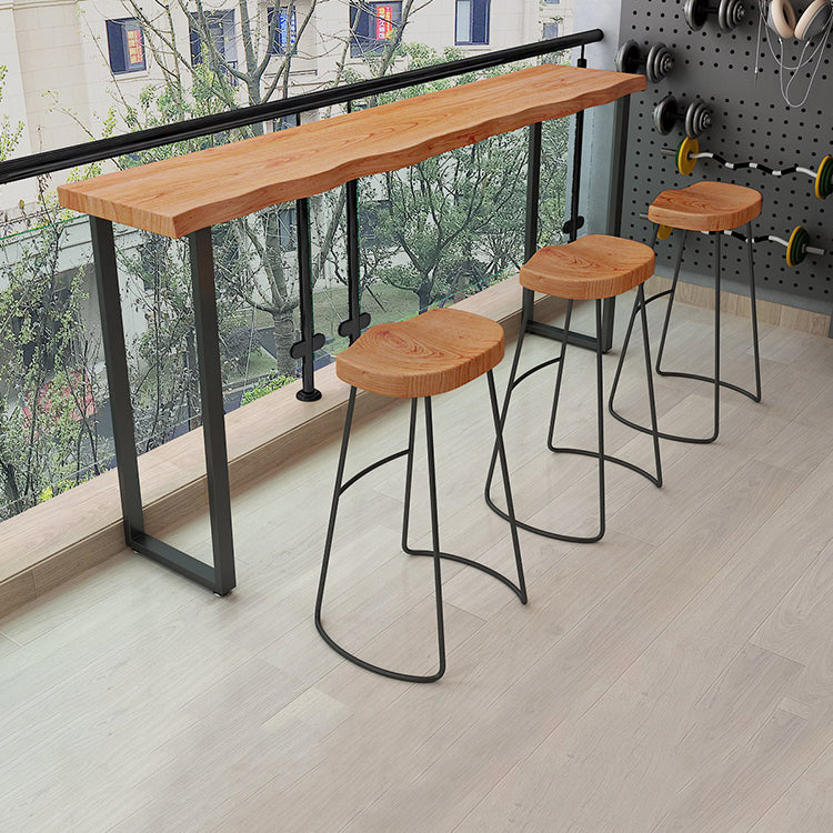 Modern 1/4 Pieces Bar Table Set Rectangle Pine Wood Counter Table with Stools for Balcony Clearhalo 'Bar Furniture' 'furn' 'furn_home_bar_bar_sets' 'Furniture' 'Home Bars & Bar Sets' 'home_bar_bar_sets' 'Kitchen & Dining Furniture' 5781299