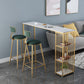 Faux Marble Bar Table Set Glam Rectangle 1/2/3 Pieces Counter Table 3 Pieces: Table, 2 Stools Clearhalo 'Bar Furniture' 'furn' 'furn_home_bar_bar_sets' 'Furniture' 'Home Bars & Bar Sets' 'home_bar_bar_sets' 'Kitchen & Dining Furniture' 5781394