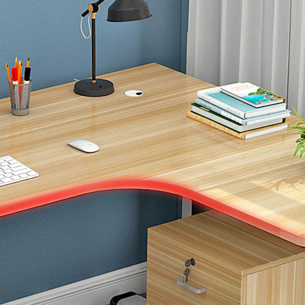 L-vormige moderne stijl Office Desk Metal en Wood Writing Desk voor woonkamer