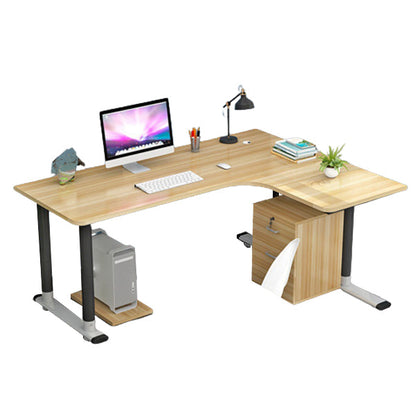 L-vormige moderne stijl Office Desk Metal en Wood Writing Desk voor woonkamer