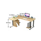 L-vormige moderne stijl Office Desk Metal en Wood Writing Desk voor woonkamer