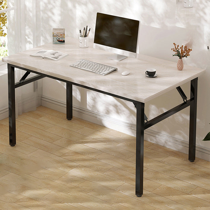 29.5" H Rectangular Writing Desk Contemporary Wood Office Desk Ivory Clearhalo 'furn' 'furn_office_desk' 'Furniture' 'Office Desks' 'Office Furniture' 'office_desk' 5781643