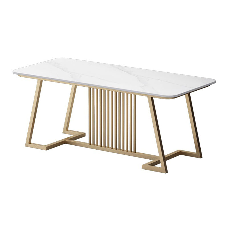 Scrivania per ufficio glam da 29,52 pollici rettangolare con gambe metalliche