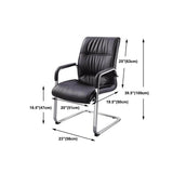 No Wheels Modern Conference Chair Fixed Arms Leather Management Conference Chair Clearhalo 'furn' 'furn_office_chair' 'Furniture' 'Office Chairs' 'Office Furniture' 'office_chair' 5782089