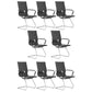 Modern Fixed Arms Conference Chair Metal No Wheels Conference Chair