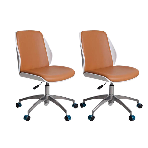 Sedia da ufficio girevole contemporanea sedia posteriore in legno a metà schiena