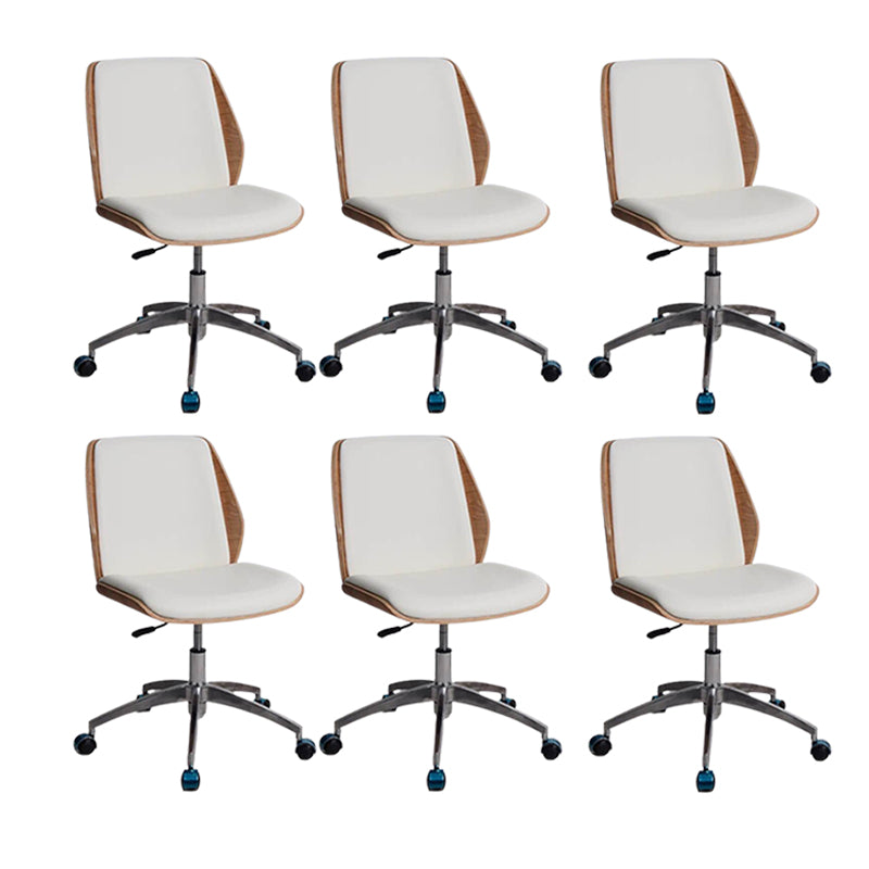 Sedia da ufficio girevole contemporanea sedia posteriore in legno a metà schiena